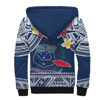 Samoa Sherpa Hoodie Samoan Plumeria Flowers Mix Polynesian Pattern - Wonder Print Shop