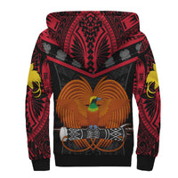 Papua New Guinea Rugby Sherpa Hoodie PNG Kumuls Bird Of Paradise Black - Wonder Print Shop