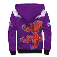 Scottish Rugby Sherpa Hoodie Map Of Scotland Thistle Purple Version - Wonder Print Shop