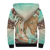 Hawaii Shepa Hoodie Polynesian Shark And Sea Turtle Dreamy Turquoise Artsy - Wonder Print Shop