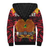 Custom Personalised Papua New Guinea Sherpa Hoodie PNG Bird Of Paradise Polynesian Pattern - Wonder Print Shop