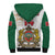 (Custom Text and Number) Morocco Football Sherpa Hoodie Atlas Lions White World Cup 2022 - Wonder Print Shop
