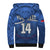 (Custom Text And Number) Samoa Rugby Sherpa Hoodie Manu Samoa Polynesian Hibiscus Blue Style - Wonder Print Shop