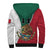 (Custom Text and Number) Mexico Sherpa Hoodie Mexican Aztec Pattern - Wonder Print Shop