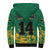 (Custom Text and Number) Jamaica Athletics Sherpa Hoodie Jamaican Flag With African Pattern Sporty Style - Wonder Print Shop