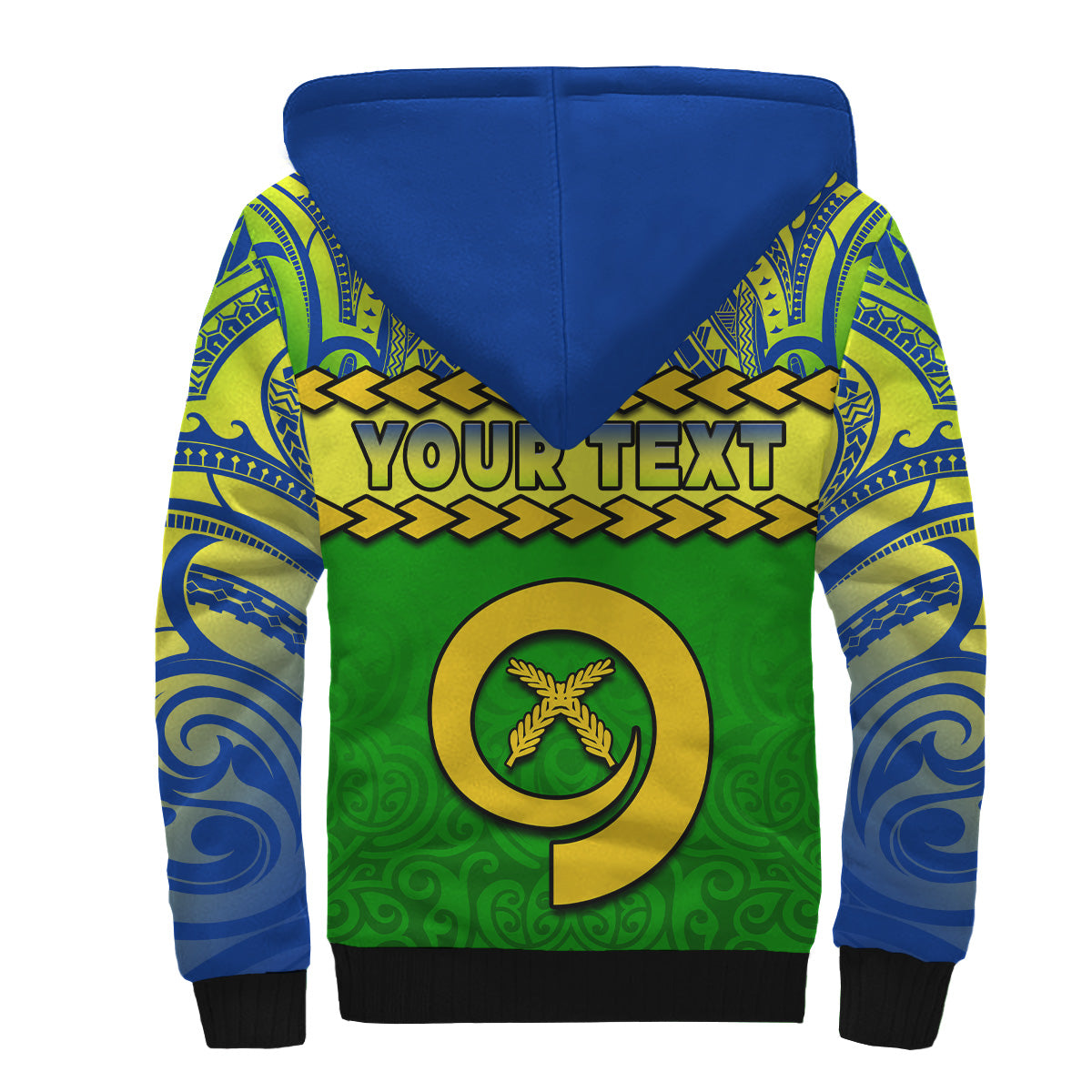 Custom Personalised Malampa Province Sherpa Hoodie Vanuatu Pig Tusk Polynesian Flag Style - Wonder Print Shop