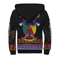 (Custom Personalised) Cameroon Sherpa Hoodie Atoghu Pattern Black Style - Wonder Print Shop