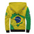 Brazil Football Sherpa Hoodie Brasil Map Come On Canarinho Sporty Style - Wonder Print Shop