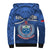 Samoa Rugby Sherpa Hoodie Manu Samoa Polynesian Hibiscus Blue Style - Wonder Print Shop