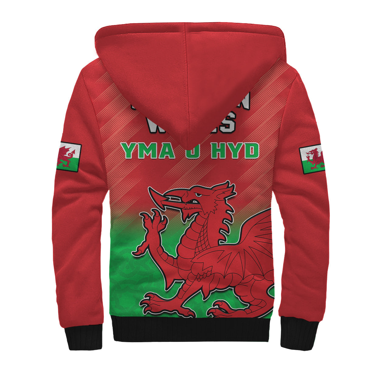 Wales Football Sherpa Hoodie World Cup 2022 Come On Cymru Yma O Hyd - Wonder Print Shop