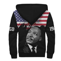 United States Sherpa Hoodie United States Happy MLK Day Flag Grunge Style - Wonder Print Shop