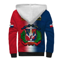 Dominican Republic Sherpa Hoodie Dominicana Coat Of Arms Gradient Style - Wonder Print Shop