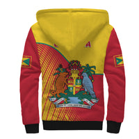 Grenada Sherpa Hoodie Coat Of Arms Happy 49th Independence Day - Wonder Print Shop