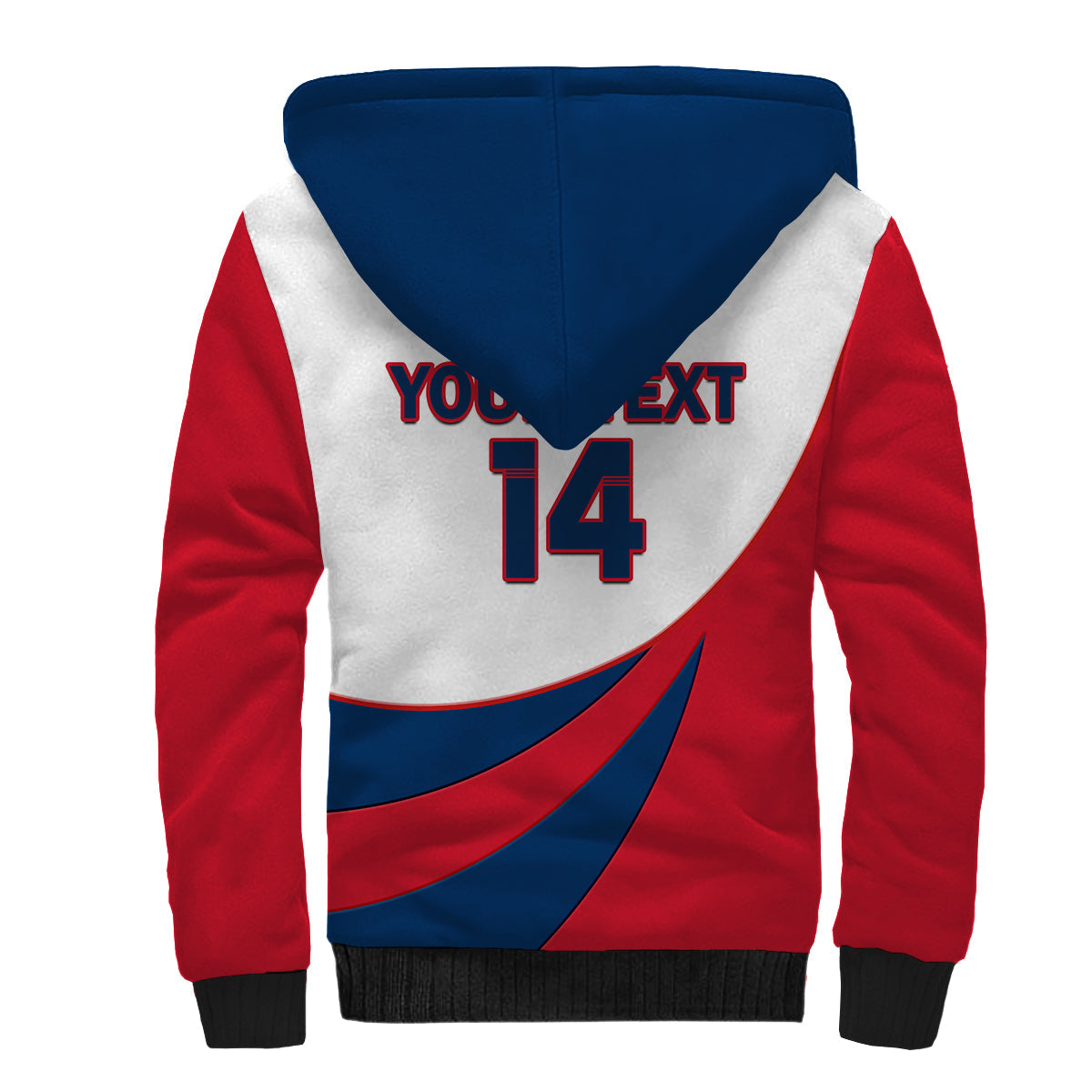 (Custom Text And Number) Republica Dominicana 2023 Sherpa Hoodie Baseball - Wonder Print Shop