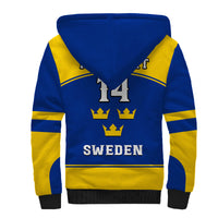 (Custom Text And Number) Sweden Hockey 2023 Sporty Style Sherpa Hoodie - Wonder Print Shop