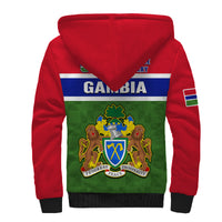 Gambia Sherpa Hoodie Happy 58th Independence Anniversary Flag Style - Wonder Print Shop