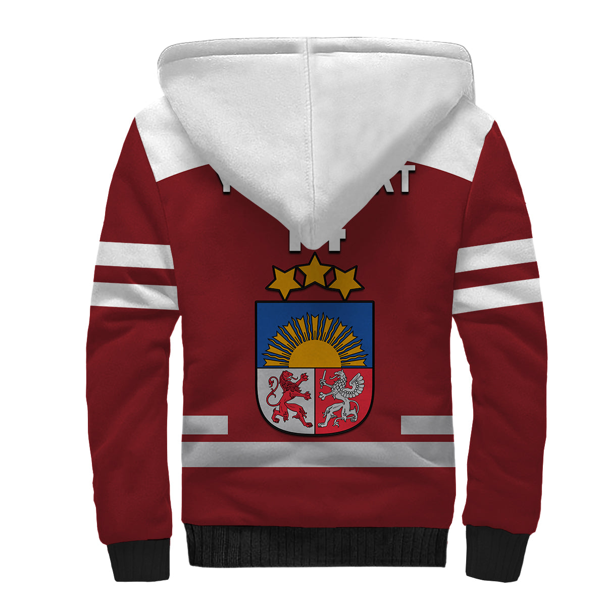 (Custom Text And Number) Latvia Hockey 2023 Sherpa Hoodie Red Sporty Style - Wonder Print Shop