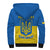 Custom Personalised Ukraine Sherpa Hoodie Ukraine Gold Trident Slava Ukraini Blue - Wonder Print Shop