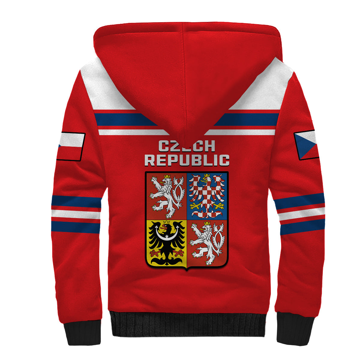 Czech Republic Hockey 2023 Sporty Style Sherpa Hoodie - Wonder Print Shop