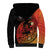 (Custom Personalised) Mauis Fish Hook Sherpa Hoodie Polynesian Orange Gradient Version - Wonder Print Shop