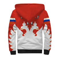 (Custom Text And Number) Russia Hockey 2023 White Sporty Style Sherpa Hoodie - Wonder Print Shop