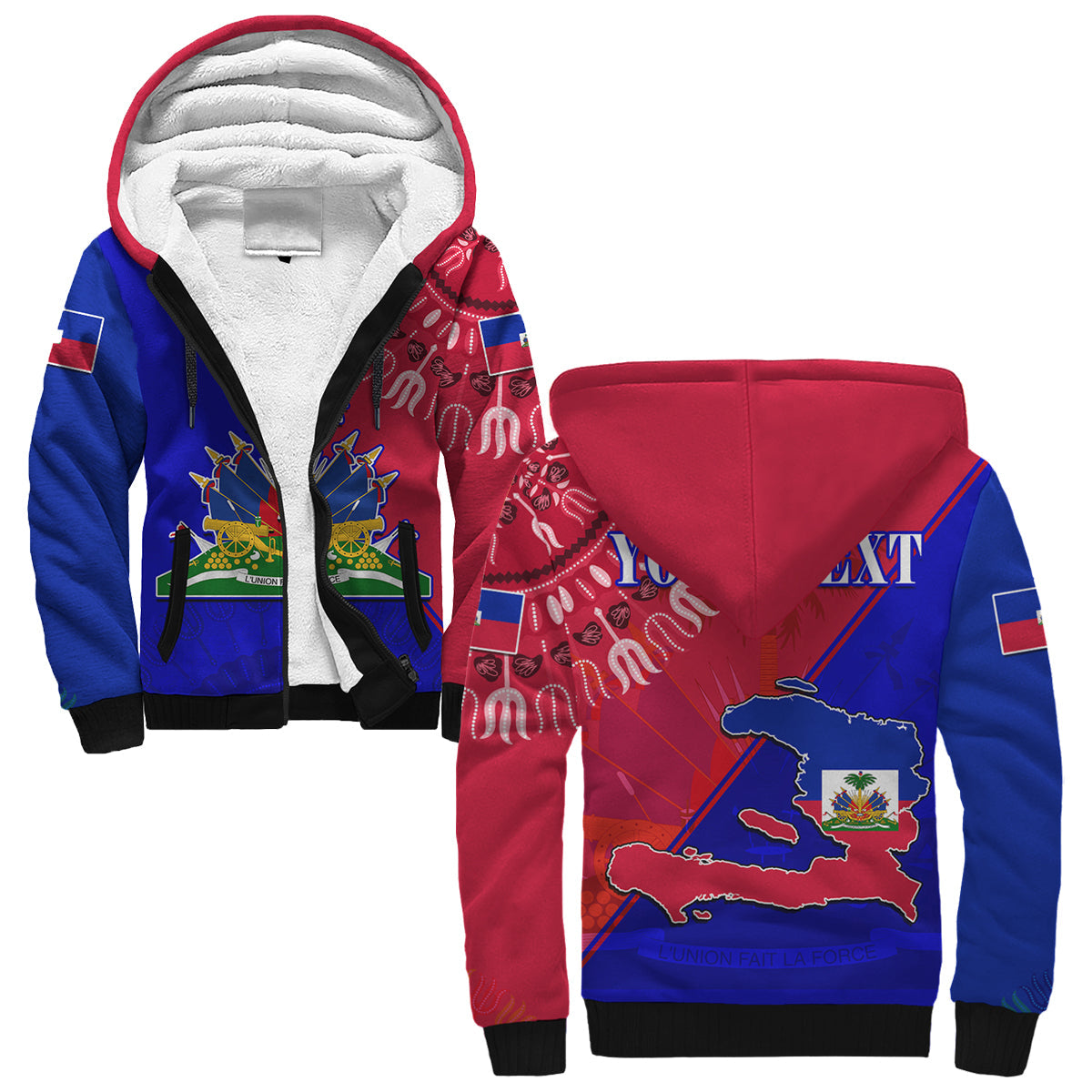 custom-personalised-haiti-sherpa-hoodie-haiti-flag-dashiki-simple-style