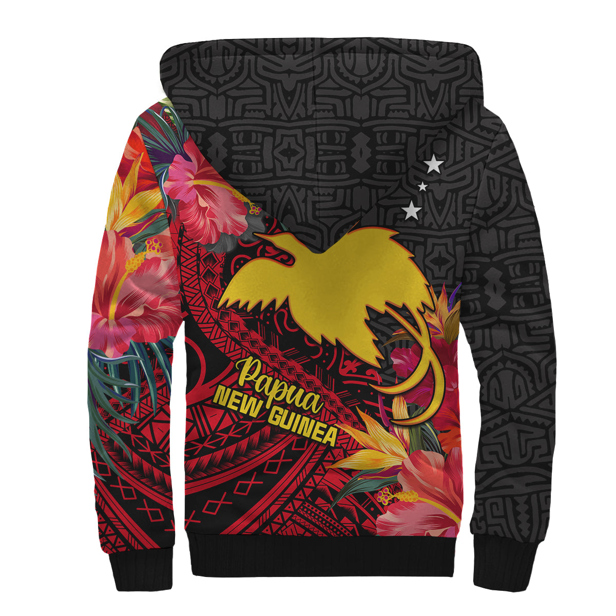 Custom Personalised Papua New Guinea Sherpa Hoodie Bird of Paradise LT13 - Wonder Print Shop