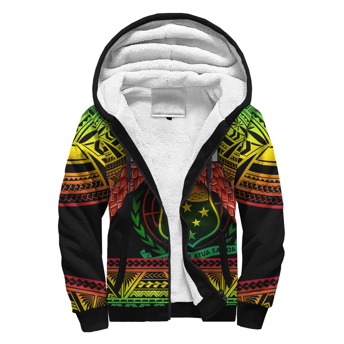 Samoa Rugby Sherpa Hoodie Teuila Torch Ginger Gradient Style - Wonder Print Shop