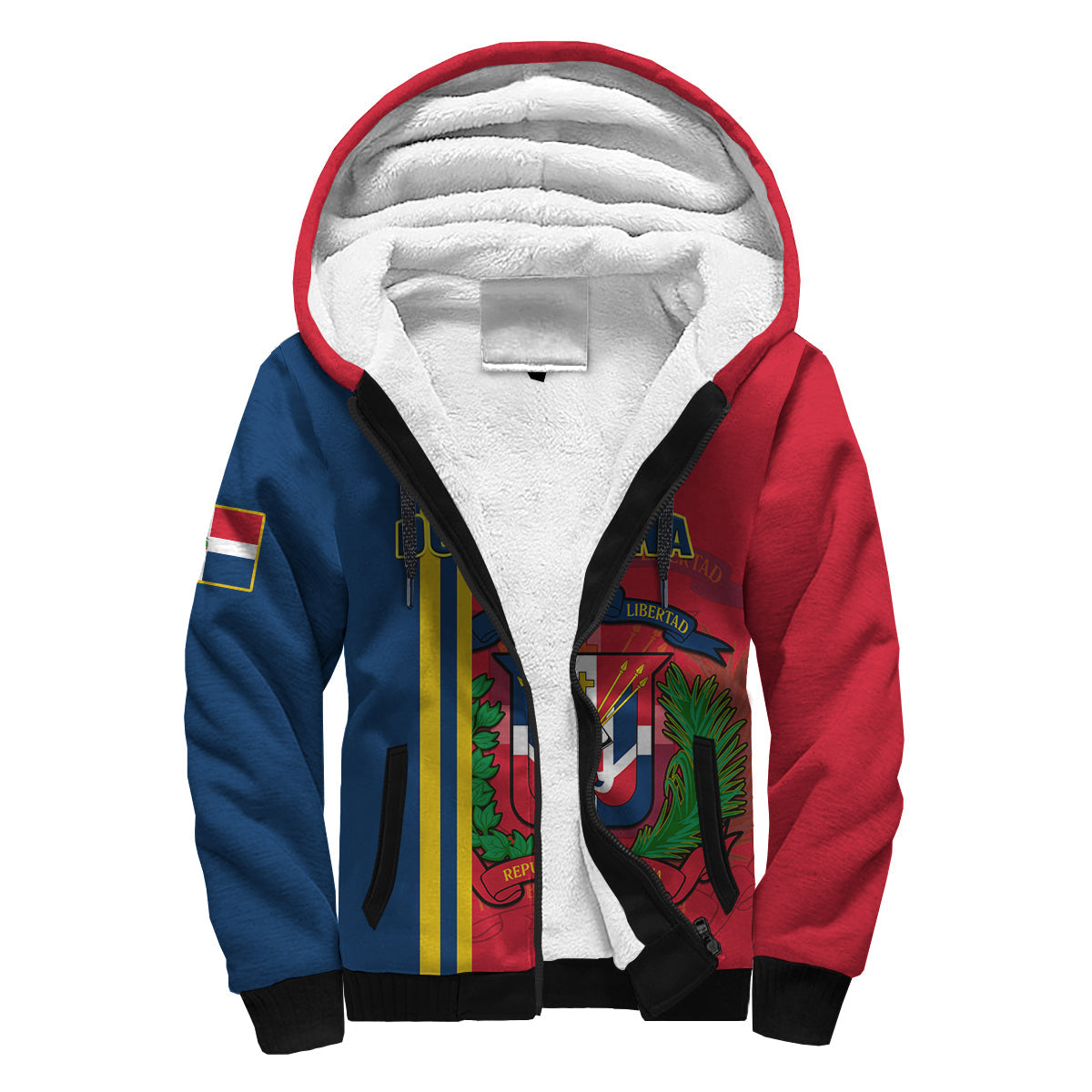 Dominican Republic Sherpa Hoodie Happy 179 Years Of Independence - Wonder Print Shop