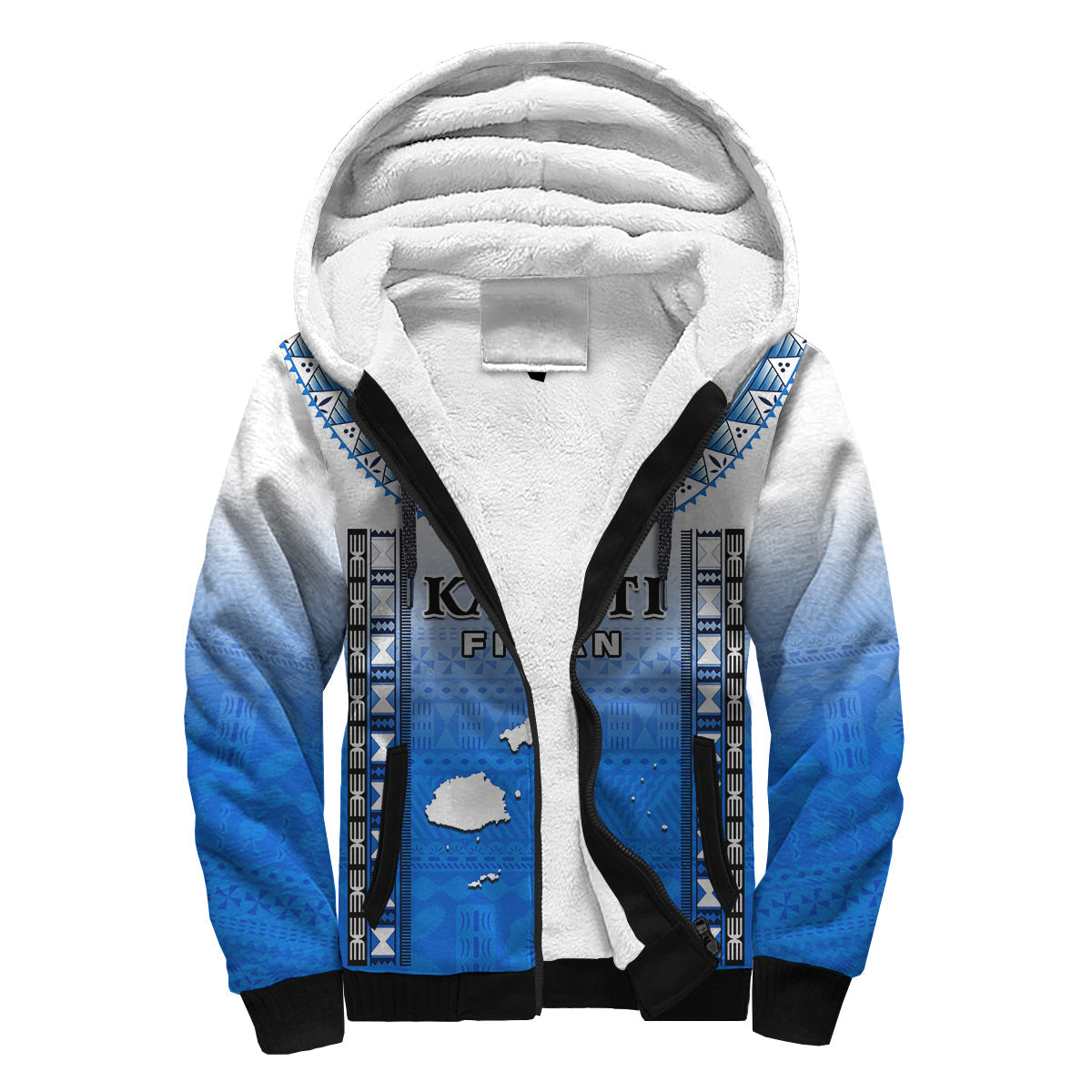 Fiji Sherpa Hoodie Kaiviti Fijian Special Tapa Pattern - Wonder Print Shop