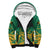 (Custom Text and Number) Jamaica Athletics Sherpa Hoodie Jamaican Flag With African Pattern Sporty Style - Wonder Print Shop