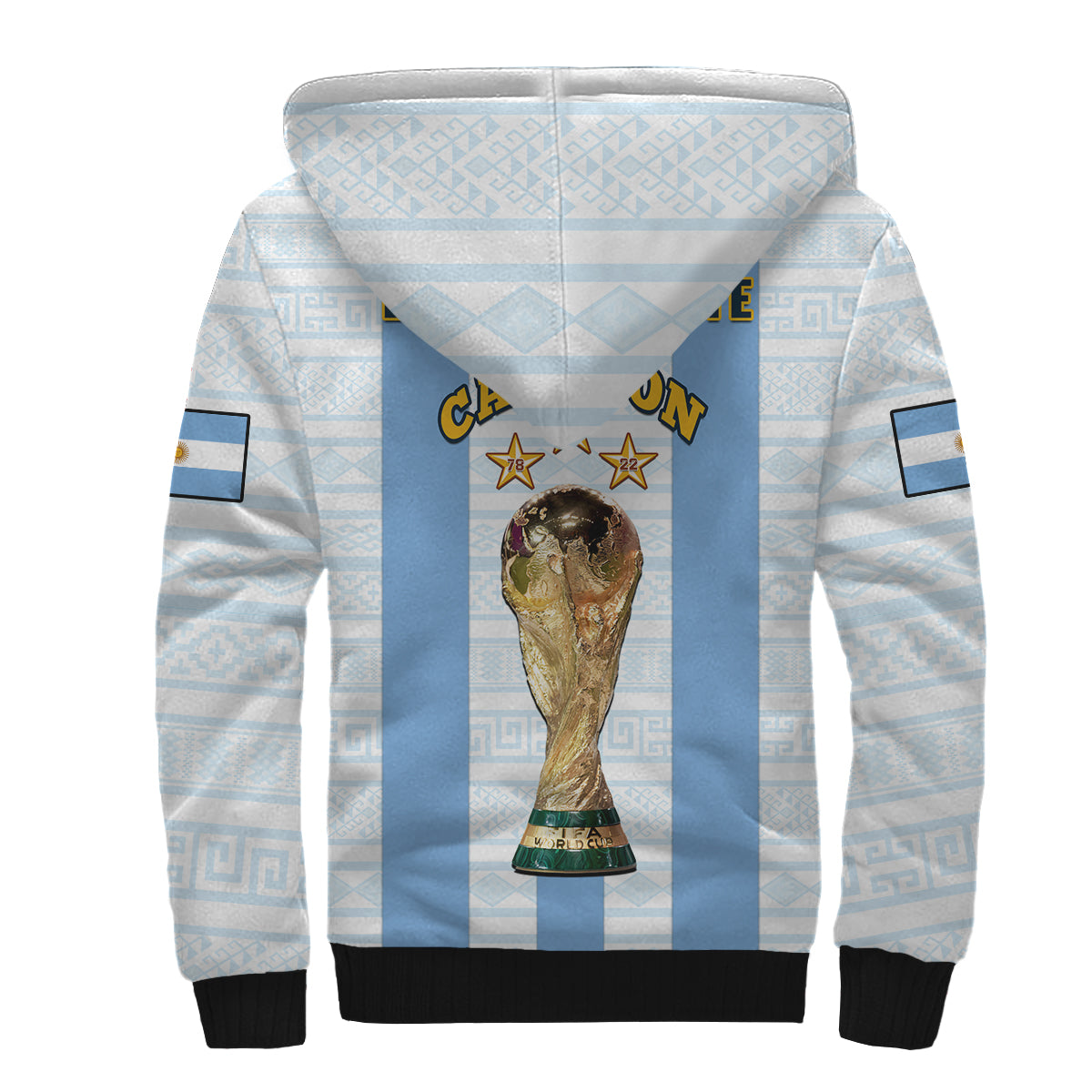 Argentina Football Sherpa Hoodie World Cup La Albiceleste 3rd Champions Proud - Wonder Print Shop