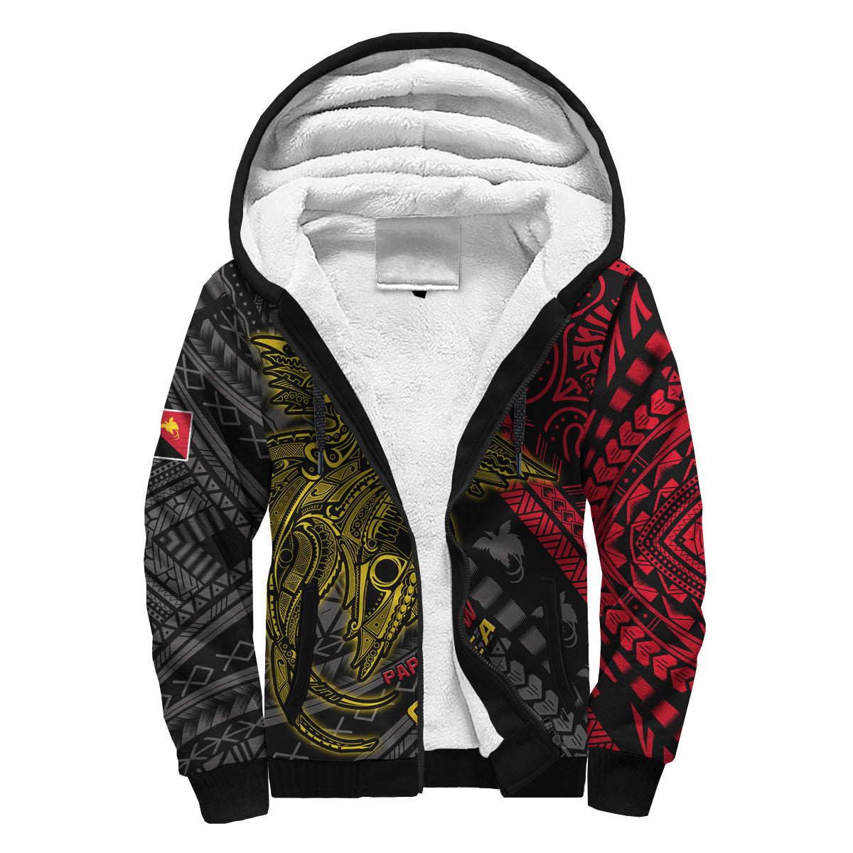 Custom Text and Number Papua New Guinea Sherpa Hoodie Raggiana Birds Of Paradise Happy 47th Independence Day LT13 - Wonder Print Shop