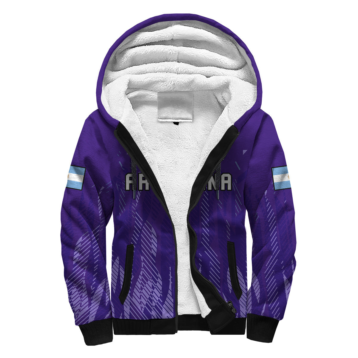 (Custom Text And Number) Argentina Football Sherpa Hoodie Vamos La Albiceleste 2022 Newest Style - Wonder Print Shop