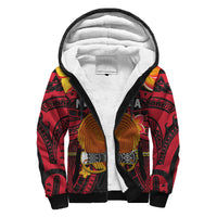 Custom Personalised Papua New Guinea Sherpa Hoodie PNG Bird Of Paradise Polynesian Pattern - Wonder Print Shop