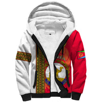 Eritrea Sherpa Hoodie African Pattern Happy Independence Day Version White - Wonder Print Shop