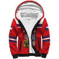 (Custom Text And Number) Czech Republic Hockey 2023 Sporty Style Sherpa Hoodie - Wonder Print Shop