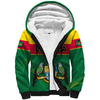 (Custom Personalised) Dominica Sherpa Hoodie Dominican Coat Of Arms With Map - Wonder Print Shop