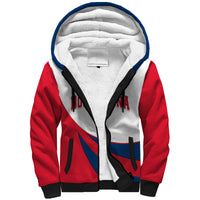 (Custom Text And Number) Republica Dominicana 2023 Sherpa Hoodie Baseball - Wonder Print Shop