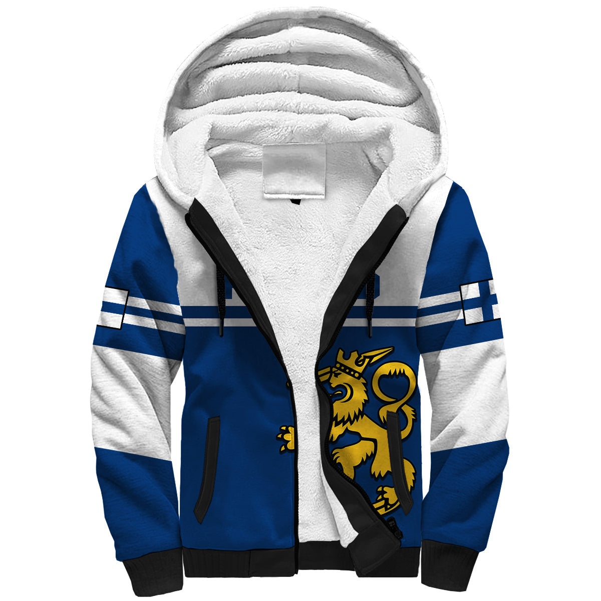 (Custom Text And Number) Finland Hockey 2023 Sherpa Hoodie Come On Suomi - Wonder Print Shop