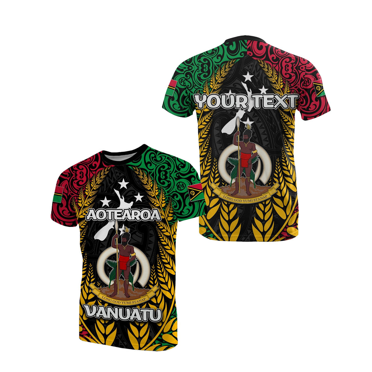 Custom Vanuatu T Shirt Mix Maori Aotearoa LT6 - Wonder Print Shop