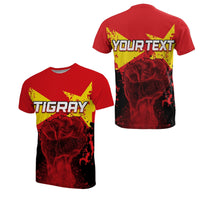 Custom Wonder Print Shop Tigray T Shirt Tigray Flag Clenched Hand LT6 - Wonder Print Shop