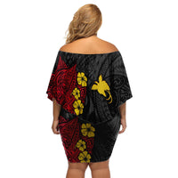 Custom Personalised Papua New Guinea Birds of Paradise Women Off Shoulder Short Dress LT13 - Wonder Print Shop