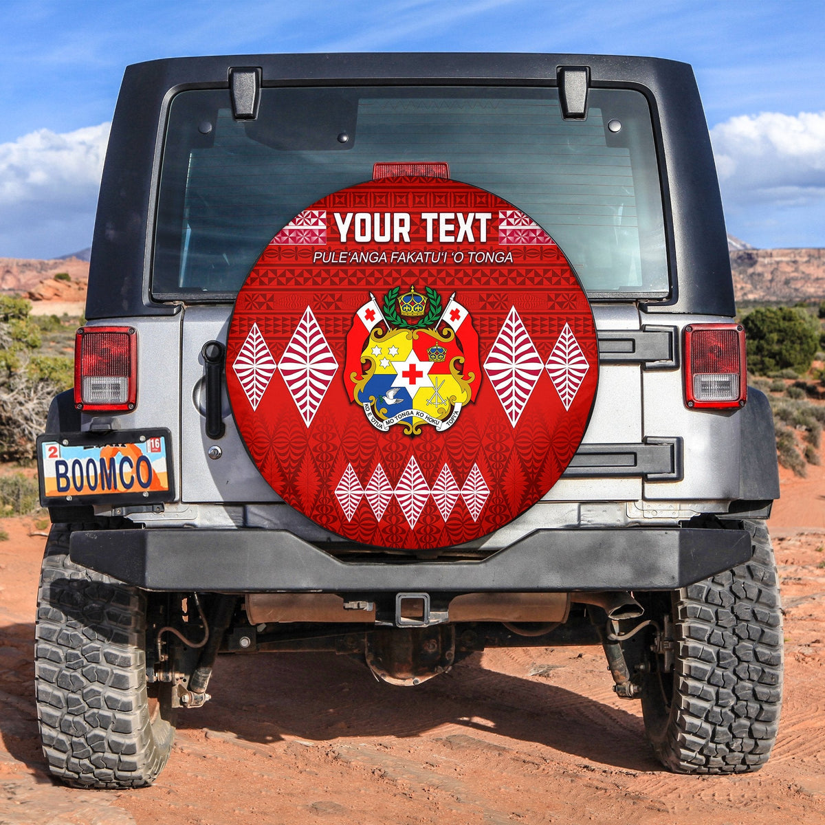 Custom Personalised Kingdom of Tonga Spare Tire Cover Ngatu Pattern Tongan LT13 - Wonder Print Shop
