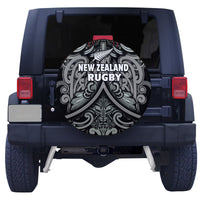 Custom Personalised New Zealand Silver Fern Rugby Spare Tire Cover All Black NZ Maori Pattern LT13 - Wonder Print Shop