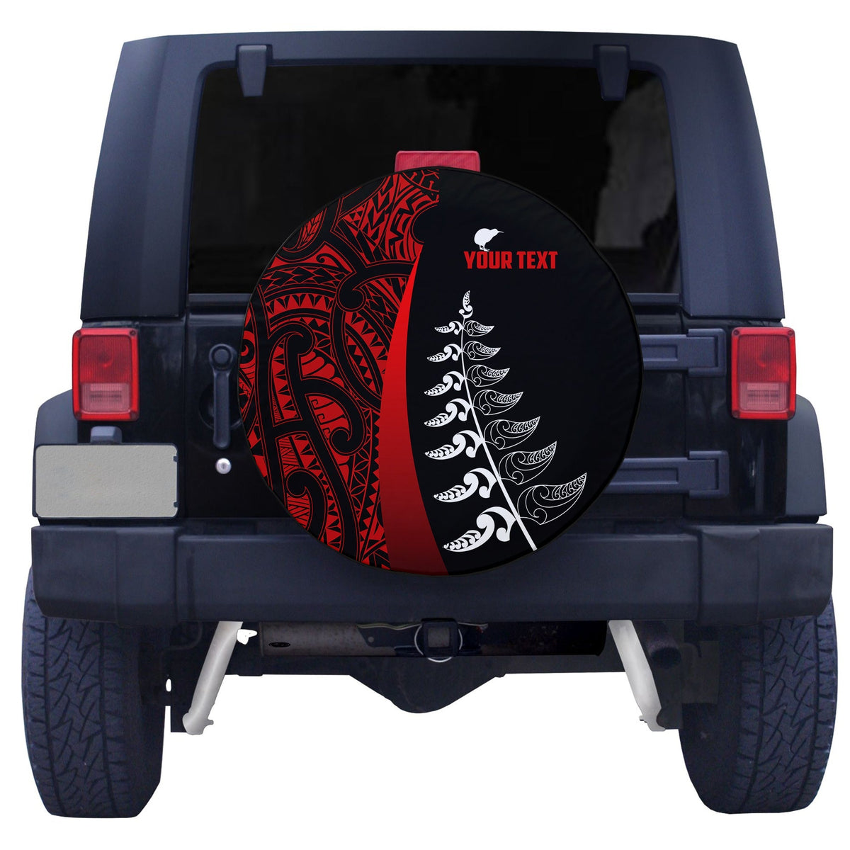 Custom Personalised New Zealand Silver Fern Rugby Spare Tire Cover Maori Pattern LT13 - Wonder Print Shop