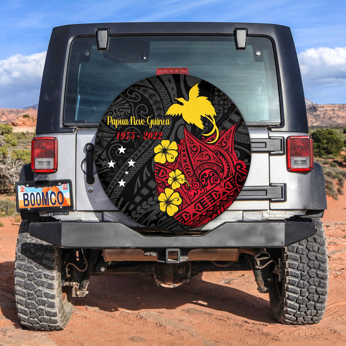 Papua New Guinea Anniversary Spare Tire Cover 47th Independence Day Since 1975 LT13 - Wonder Print Shop