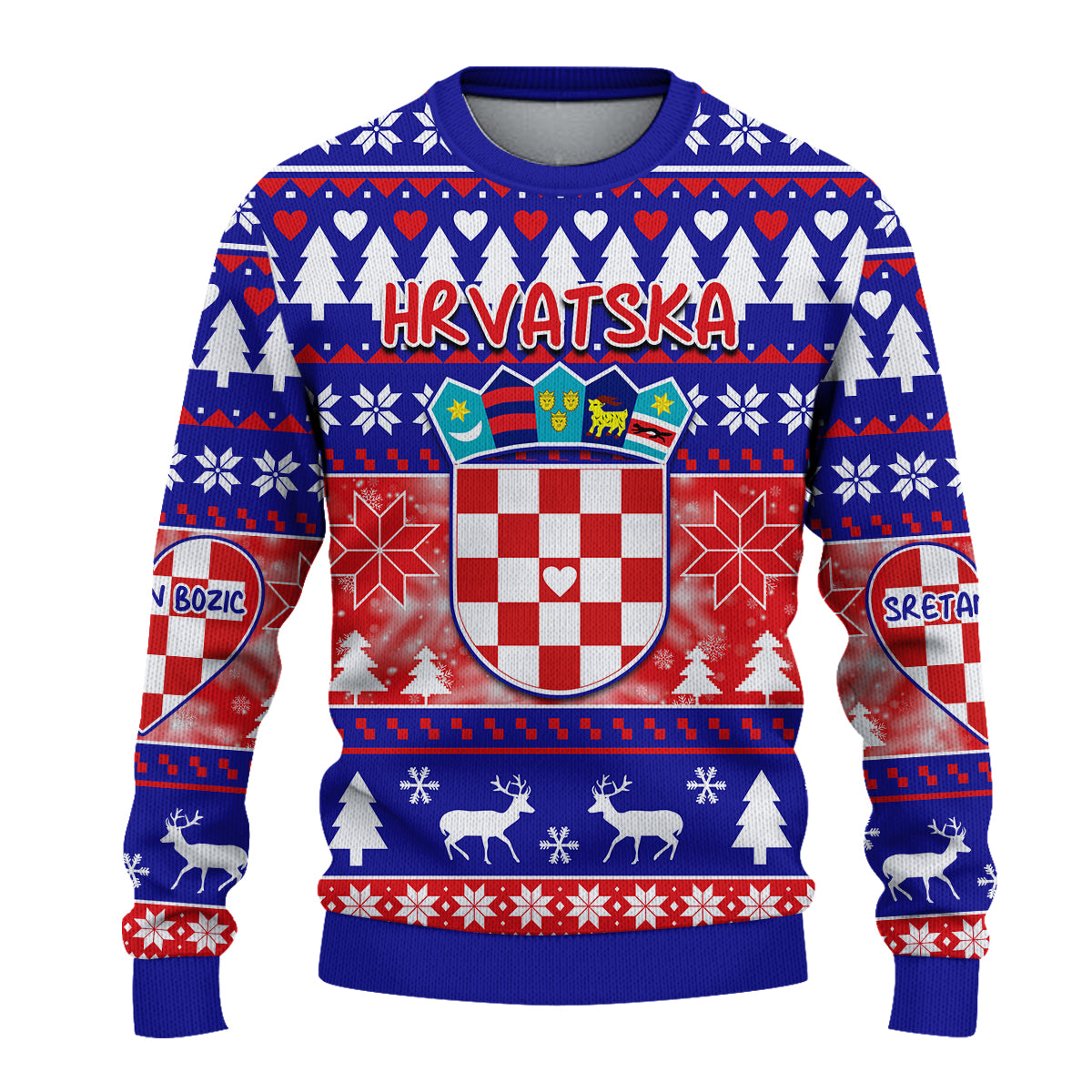 (Custom Personalised) Croatia Merry Christmas Knitted Sweater - Sretan Bozic Hrvatska In My Heart LT13