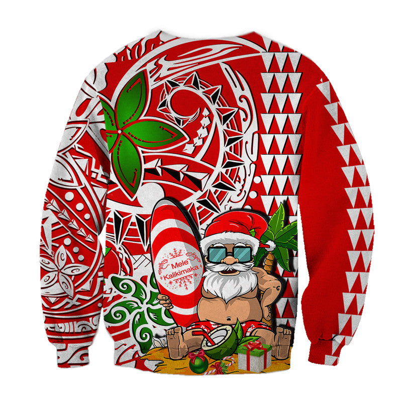 Hawaii Mele Kalikimaka Santa Claus Beach SweaterShirt LT6 - Wonder Print Shop