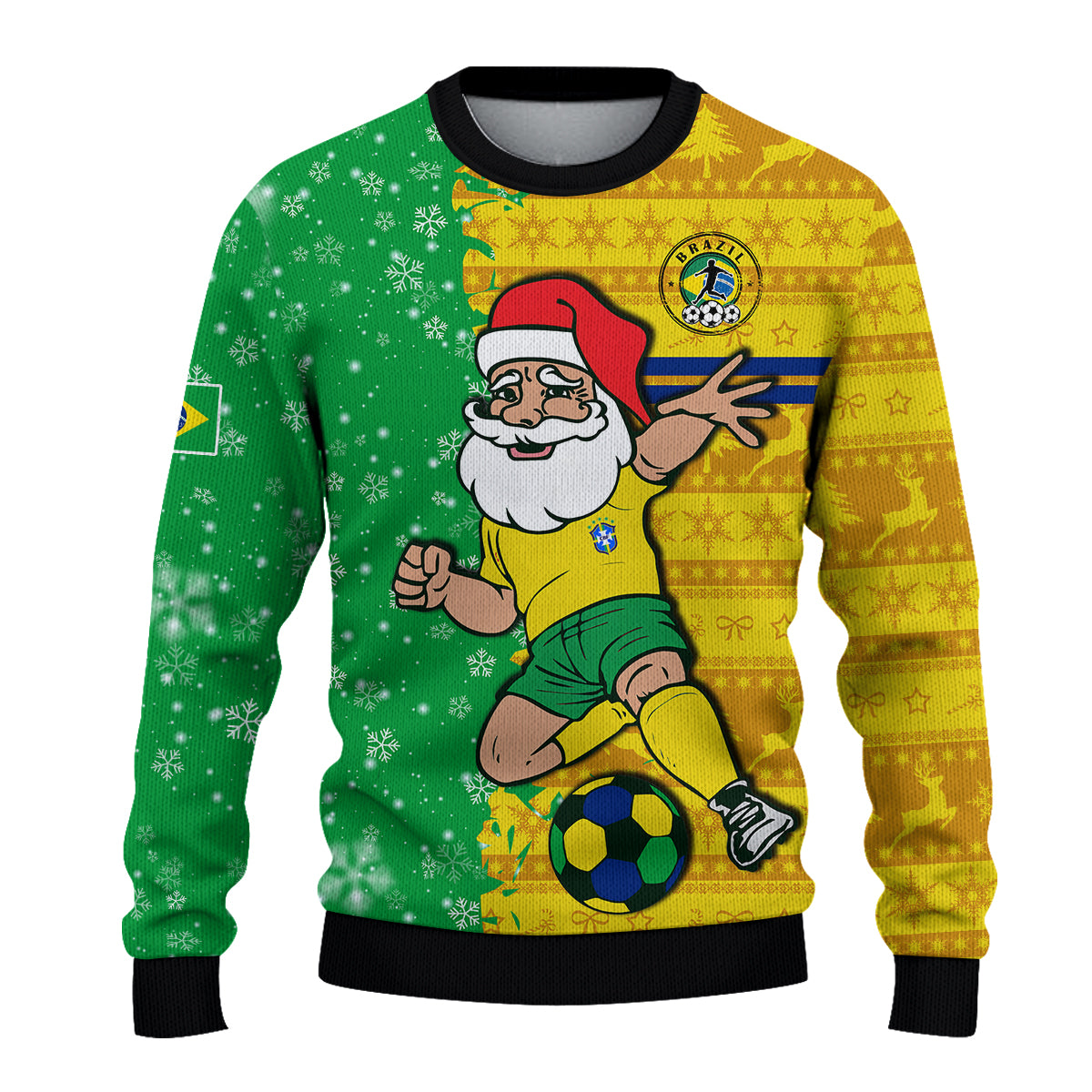Brazil Football Sweatshirt Christmas Santa Claus Selecao Champions LT13 - Wonder Print Shop
